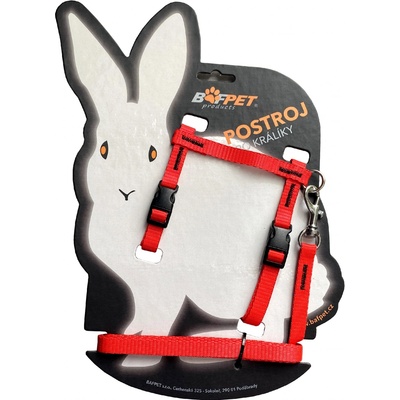 Bafpet Set KRÁLÍK kšír + vodítko Červená 24-37cm 20411J