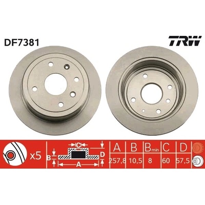 Brzdový kotúč TRW DF7381