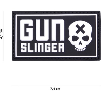Gumová nášivka 101 Inc nápis Gun Slinger - čierna