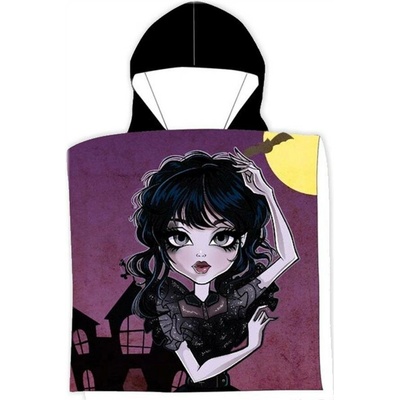 MLC Dětská osuška s kapucí Wednesday Addams motiv Ghotic Girl 55 x 110 cm