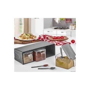 Qlux Zásobnice plastové na zavěšení box 3ks 27 x 11 x14