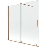 Mexen Velar двукрилен плъзгащ се вана екран 160 x 150 см, прозрачен, четкана мед (896-160-000-01-65)