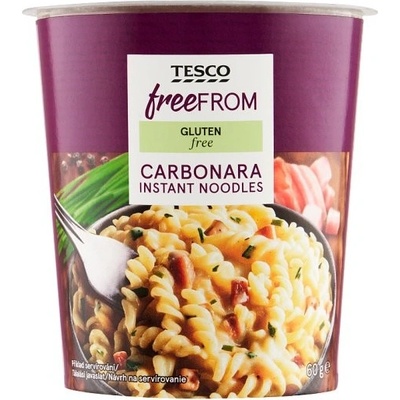 Tesco Free From Carbonara bezlepkové instantní nudle s omáčkou se sušenou slaninou 60 g