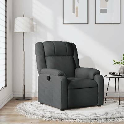 vidaXL 373537 Polohovací tmavě šedé textil