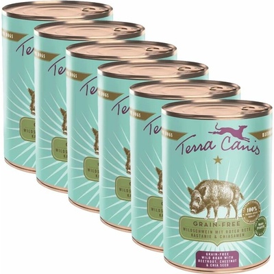 Terra Canis Grain-free Wild Boar with beetroot chestnut & chia seeds 6 x 400 g