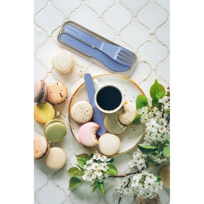 Monbento 3dílná sada modrých cestovních příborů Monbento Pocket