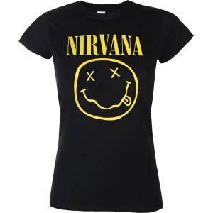 ROCK OFF Дамска тениска Nirvana - Yellow Happy Face - NIRVTS04LB