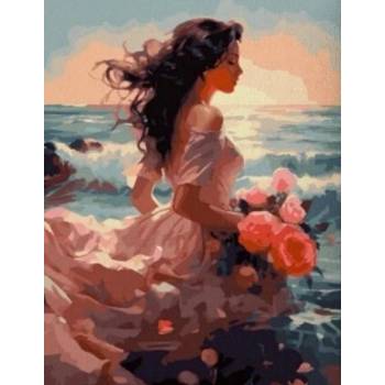 Norimpex - Puzzle Diamant painting: Girl in pink 30x40cm - 1 - 39 piese