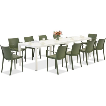 BICA Комплект градински мебели King Double/Victoria в бяло и зелено за 10 души Bica (BC439BL-10xBC351ZIE)