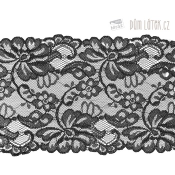 Elastická čipka čierna, 150 mm