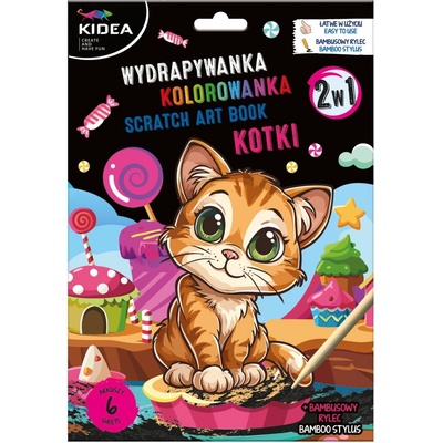 Derform Škrábací obrázek a omalovánky Kočky