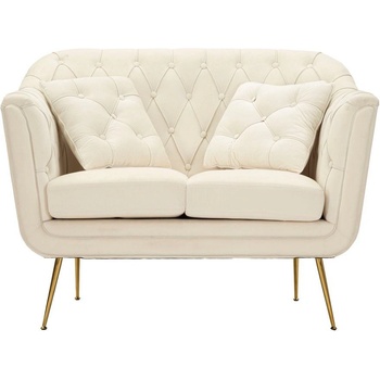 Mauro Ferretti Кремав кадифен диван 130 cm Budapest - Mauro Ferretti (14291000CD)