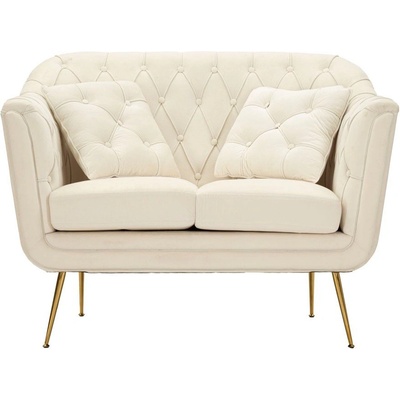 Mauro Ferretti Кремав кадифен диван 130 cm Budapest - Mauro Ferretti (14291000CD)