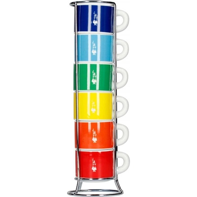 Bialetti Комплект чаши за еспресо с поставка Bialetti Color (6 броя) (700000598)