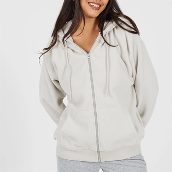 Brave Soul Дамска поларена блуза Brave Soul BS Womens Hooded Zip Though Polar Fleece Sweatshirt - Cloud Grey