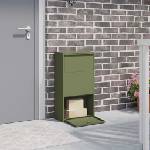vidaXL Пощенска кутия за пратки Маслинено зелено 44 x 22 x 82 см (874922)