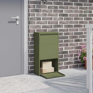vidaXL Пощенска кутия за пратки Маслинено зелено 44 x 22 x 82 см (874922)