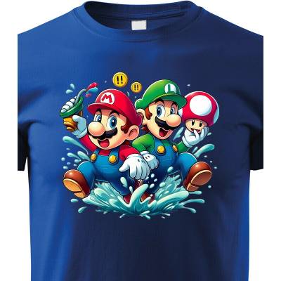 Dětské tričko Super Mario a Luigi ModráCanvas Dětské tričko Bezvatriko.cz 3219