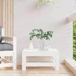 vidaXL Градинска табуретка, бяла, борово дърво масив (825619)