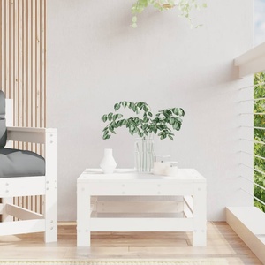 vidaXL Градинска табуретка, бяла, борово дърво масив (825619)