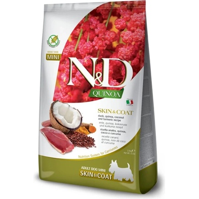 N&D Quinoa Dog Adult Mini Grain Free Skin & Coat Duck Coconut & Turmeric 2,5 kg