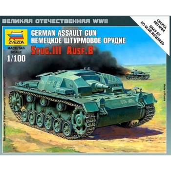 Zvezda Sd.Kfz.142 Sturmgeschütz III Ausf.BStuG III Wargames WWII 6155 1:100