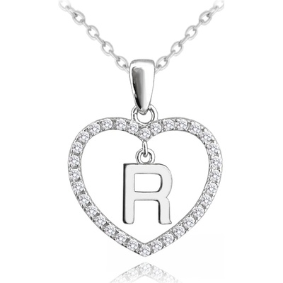 Minet Stříbrný písmeno v srdíčku R se zirkony JMAS900RSN45 – Hledejceny.cz
