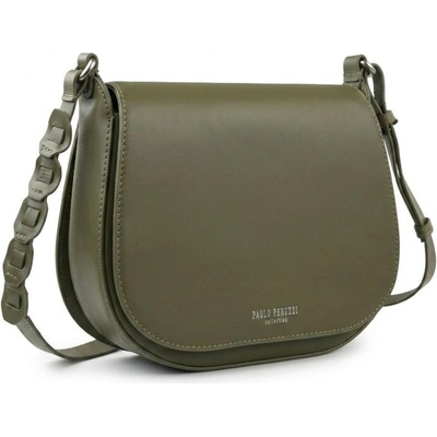 Paolo Peruzzi Olivově zelená dámská crossbody kožená kabelka Pernille