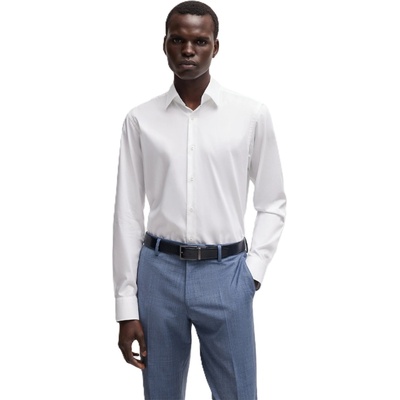 HUGO BOSS Риза с дълъг ръкав Boss Men's H Joe Kent Long Sleeve Oxford Shirt - White