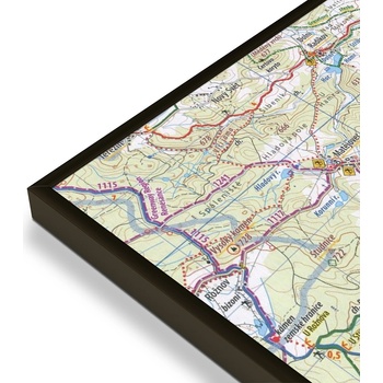 KČT 67 Šumava - Lipno - nástěnná turistická mapa 60 x 90 cm Varianta: mapa v hliníkovém rámu, Provedení: černý rám