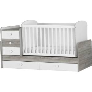 Arbor Трансформиращо се легло Arbor - Baby & Junior, 179 х 77 cm, дъб невада + бял (BJ23244) - baby