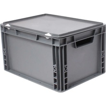 Tavobal 400752 Euro přepravka s víkem 400 x 300 x 230 mm, šedá