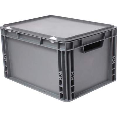 Tavobal 400752 Euro přepravka s víkem 400 x 300 x 230 mm, šedá