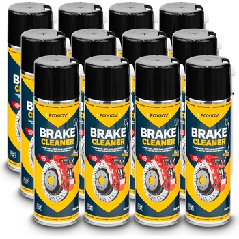 Foxigy Спрей за почистване на спирачки 500 мл с гъвкава сламка - пакет от 12 броя, Foxigy