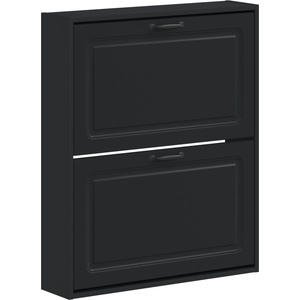 vidaXL Стенно шкафче за обувки UTRECHT 71 x 17 x 86 см Черно (897736)