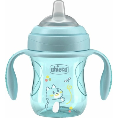 Chicco Transition Cup tréningový hrnček s držadlami Teal 200 ml