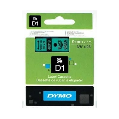 DYMO Originální páska D1 40919 / S0720740 9mm x 7m černý tisk/zelený podklad (40919)
