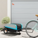 vidaXL Ремарке за велосипед, черно и синьо, 30 кг, желязо (94058)