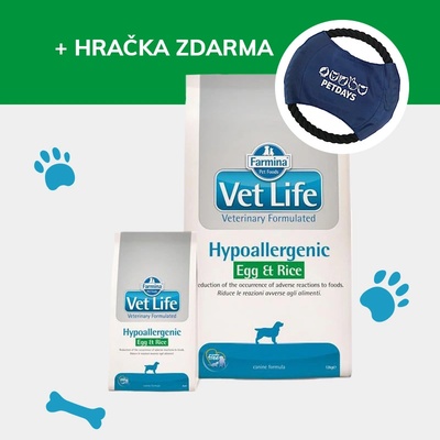 Vet Life dog Hypoallergenic egg & rice 12 kg