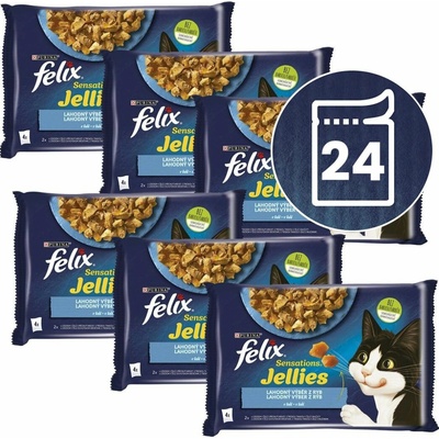 Felix Sensations Jellies losos treska v želé 24 x 85 g