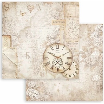 Obojstranný papier na scrapbooking "Quiet Days clock" 30,5x30,5 cm, 1 ks
