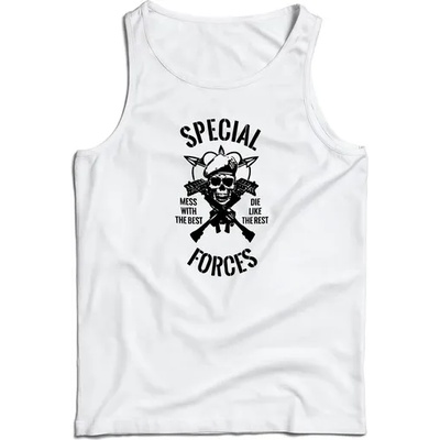 DRAGOWA Мъжки потник Special forces, бял, 160 г/м2 (7914)