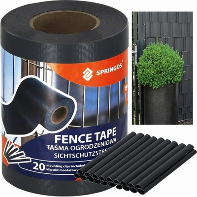Springos Лента за покриване на огради vidaXL, PVC, 35x 0, 19 м, тъмносив мат (SPRI-FN0001)