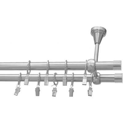 Rolmajster Kovová záclonová tyč Nehrdzavejúca oceľ Stropná 19 mm 250 cm