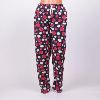 Image 1 of Дамско поларено долнище на пижама в черно с точки