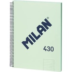 MILAN Тетрадка 1918, А4, широки редове, твърда корица, със спирала, 80 листа, зелена (57142E80GR)