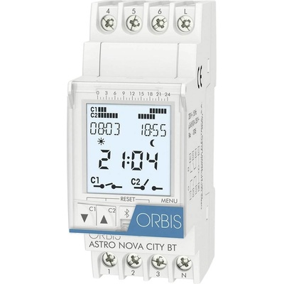 ORBIS Zeitschalttechnik ASTRO NOVA CITY 230 V OB178012 časovač na DIN lištu, digitálny, 2 x prepínač; OB178012