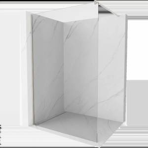 Mexen Kioto стена за душ Walk-in 55 x 200 cm, прозрачен 8 mm, изчеткан никел - 800-055-101-97-00 (800-055-101-97-00)