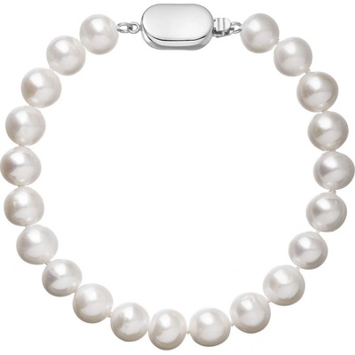 Pavona perlový náramek z říčních perel se zapínáním z bílého 14 karátového zlata 823003.1/9269B bílý
