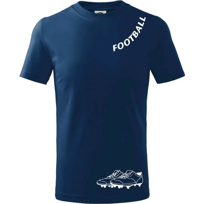 Football nápis šikmo tričko detské polnočná modrá